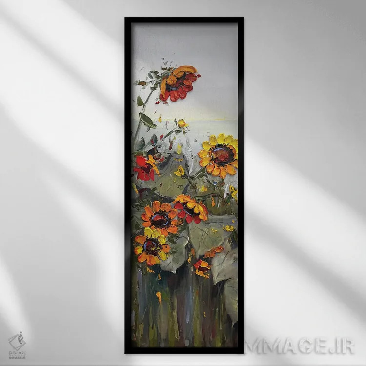 تابلو آفتابگردانها I اثر لیزا الی - نمای قابدار مشکی