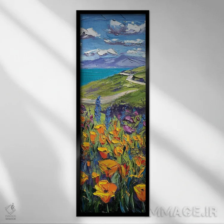 تابلو شکوفایی بهاری فراوان اثر لیزا الی - نمای قابدار مشکی