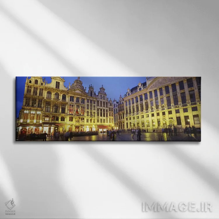 تابلو Brussels, Belgium,میدان گرند پلاس (گروته مارکت) در شب، بروکسل، بلژیک اثر پانورامیک ایمجز (استودیو عکاسی عریض) - نمای روبهرو روی دیوار