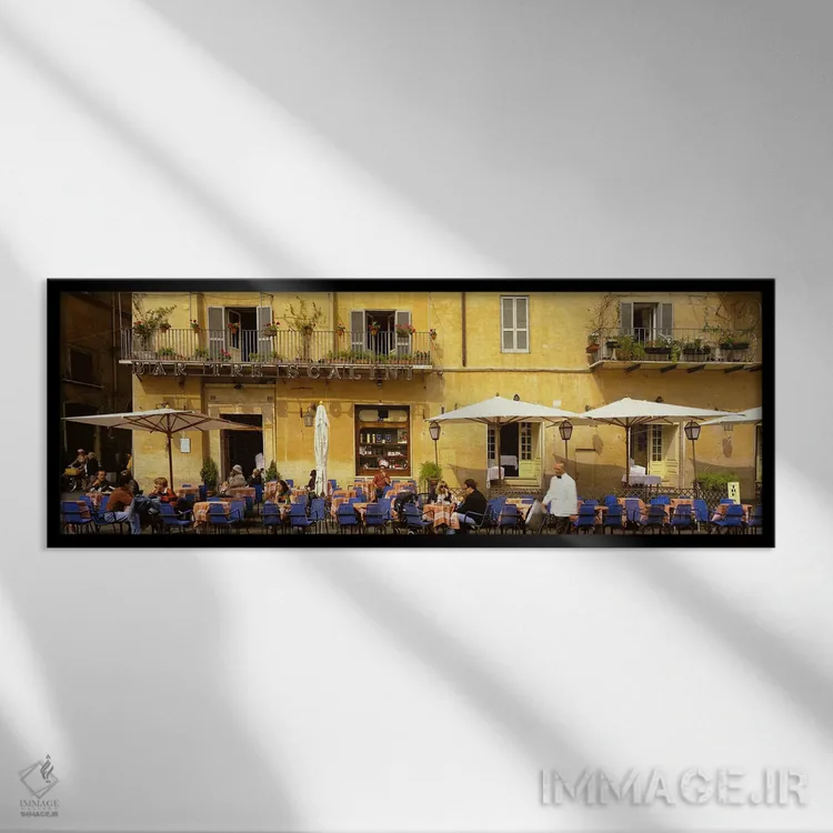 تابلو رم ایتالیا اثر پانورامیک ایمجز (استودیو عکاسی عریض) - نمای قابدار مشکی