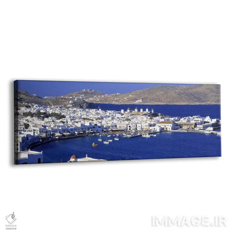 تابلو Mykonos, Cyclades, Greece,نمای بالا از شهر قدیمی میکونوس، سیکلادس، یونان اثر پانورامیک ایمجز (استودیو عکاسی عریض) - نمای پرسپکتیو محصول