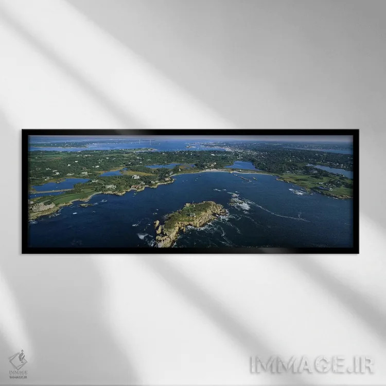 تابلو Narraganset Bay, Rhode Island, USA,چشمانداز ساحلی، خلیج نارگانتست، رود آیلند، آمریکا اثر پانورامیک ایمجز (استودیو عکاسی عریض) - نمای قابدار مشکی