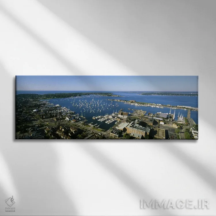 تابلو Newport, Rhode Island, USA,نمای هوایی از بندر نیوپورت، نیوپورت، رود آیلند، آمریکا اثر پانورامیک ایمجز (استودیو عکاسی عریض) - نمای روبهرو روی دیوار