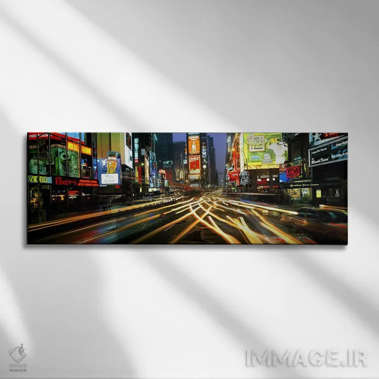 تابلو تایمز اسکوئر، نیویورک اثر پانورامیک ایمجز (استودیو عکاسی عریض) - نمای روبهرو روی دیوار