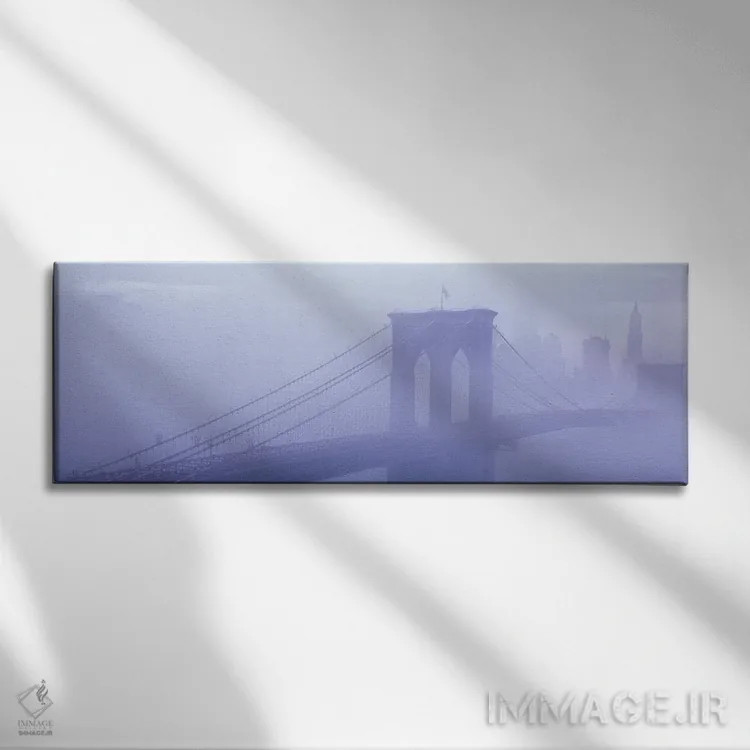 تابلو پل بروکلین، نیویورک اثر پانورامیک ایمجز (استودیو عکاسی عریض) - نمای روبهرو روی دیوار
