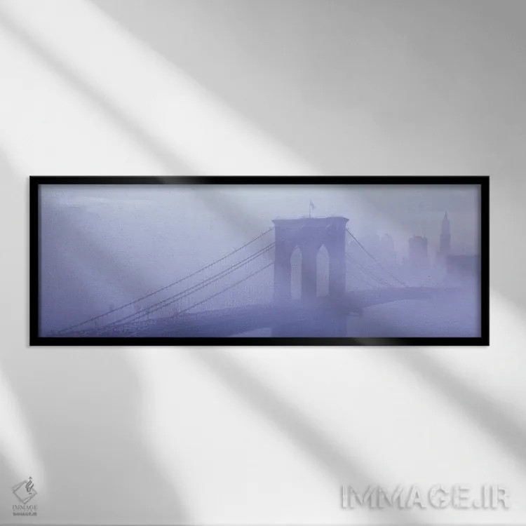 تابلو پل بروکلین، نیویورک اثر پانورامیک ایمجز (استودیو عکاسی عریض) - نمای قابدار مشکی
