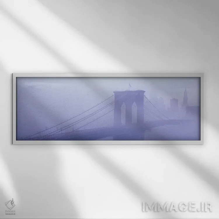 تابلو پل بروکلین، نیویورک اثر پانورامیک ایمجز (استودیو عکاسی عریض) - نمای قابدار سفید