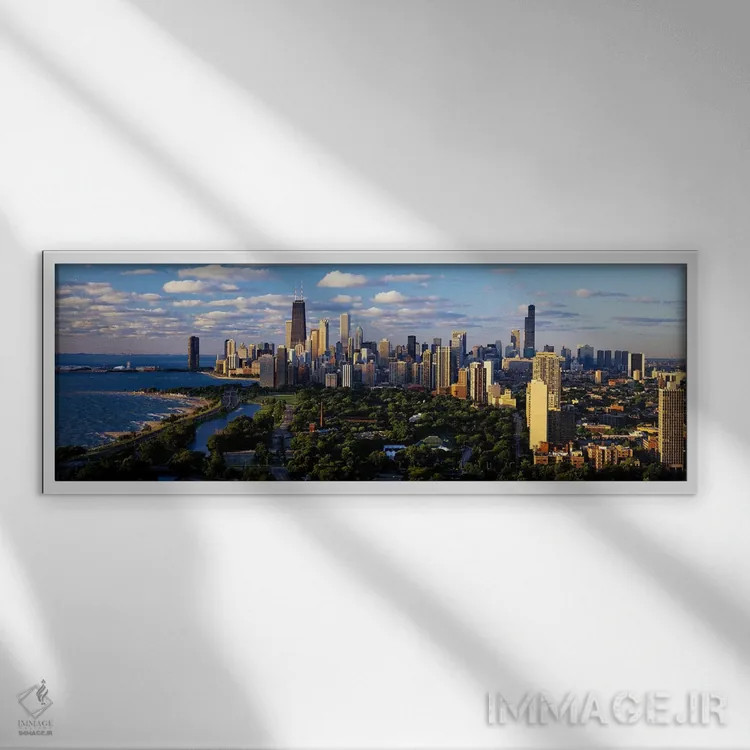 تابلو شیکاگو، ایلینوی اثر پانورامیک ایمجز (استودیو عکاسی عریض) - نمای قابدار سفید