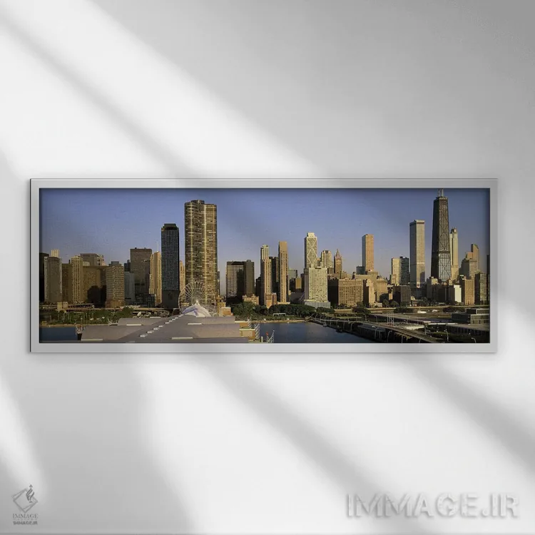 تابلو شیکاگو، ایلینوی اثر پانورامیک ایمجز (استودیو عکاسی عریض) - نمای قابدار سفید