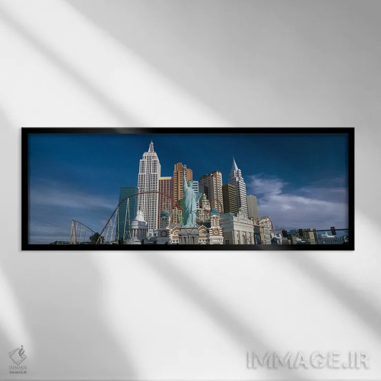 تابلو کازینو لاسوگاس، نوادا اثر پانورامیک ایمجز (استودیو عکاسی عریض) - نمای قابدار مشکی