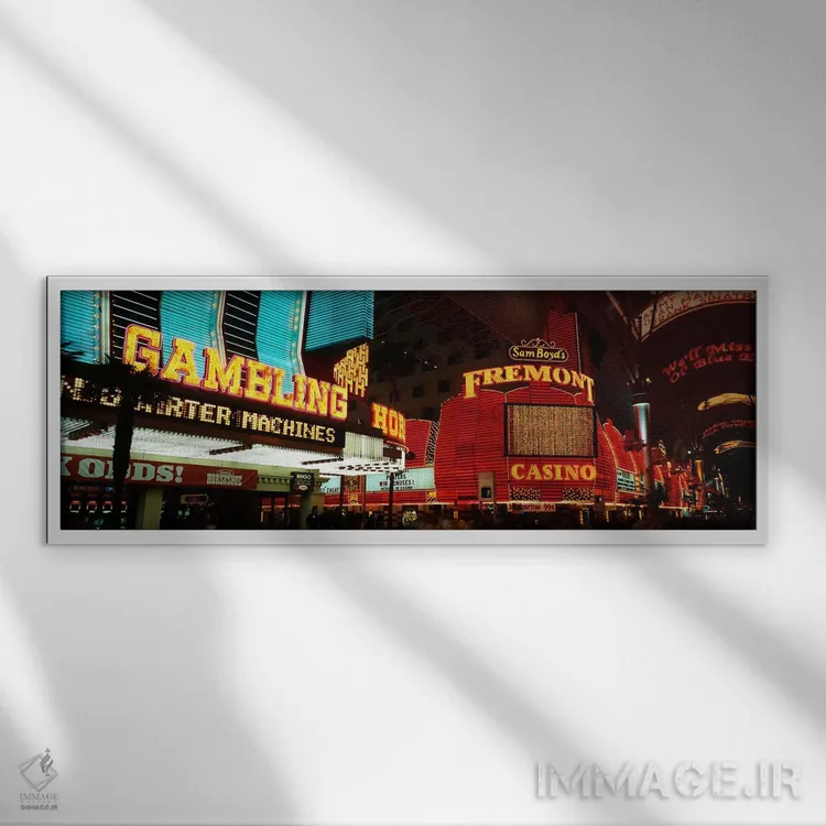 تابلو تجربه خیابان فرِمونت، لاسوگاس، نوادا اثر پانورامیک ایمجز (استودیو عکاسی عریض) - نمای قابدار سفید
