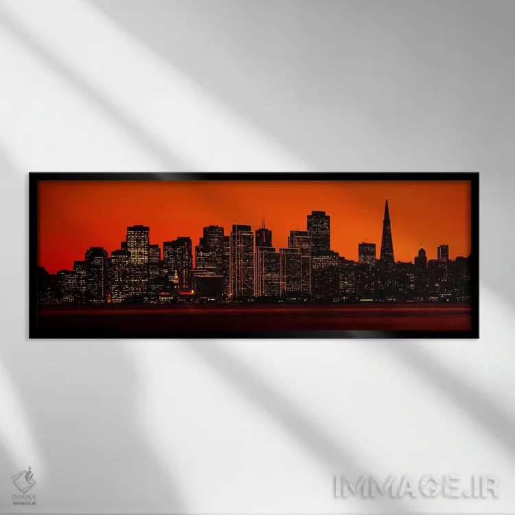 تابلو سانفرانسیسکو، کالیفرنیا اثر پانورامیک ایمجز (استودیو عکاسی عریض) - نمای قابدار مشکی