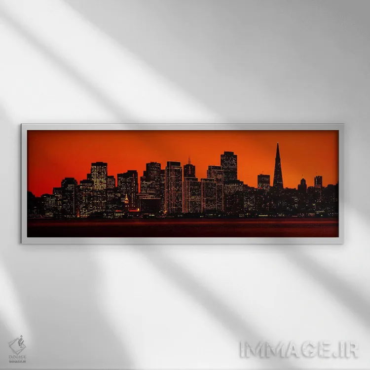 تابلو سانفرانسیسکو، کالیفرنیا اثر پانورامیک ایمجز (استودیو عکاسی عریض) - نمای قابدار سفید