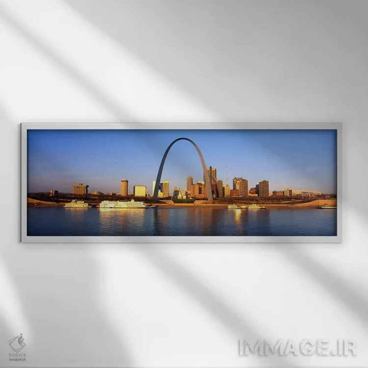 تابلو خط افق سنت لوئیس اثر پانورامیک ایمجز (استودیو عکاسی عریض) - نمای قابدار سفید