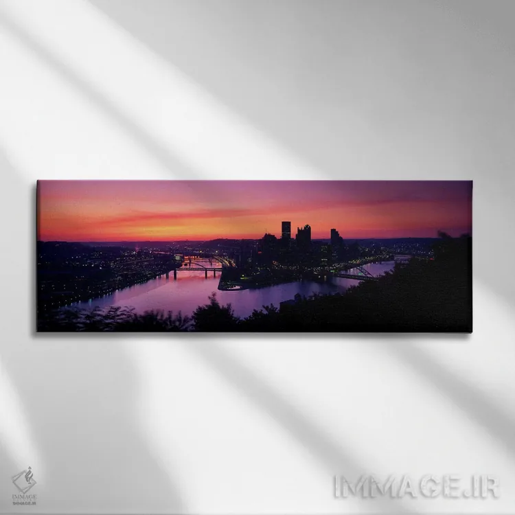 تابلو پیتسبورگ، پنسیلوانیا اثر پانورامیک ایمجز (استودیو عکاسی عریض) - نمای روبهرو روی دیوار