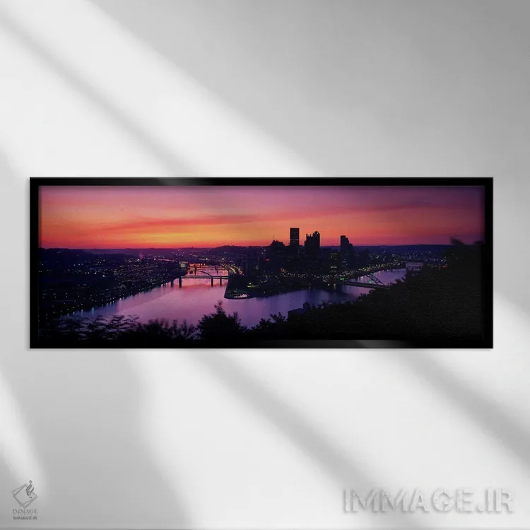 تابلو پیتسبورگ، پنسیلوانیا اثر پانورامیک ایمجز (استودیو عکاسی عریض) - نمای قابدار مشکی