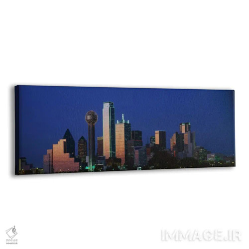تابلو Dallas, Texas, USA,منظره شهری در شب، دالاس، تگزاس، آمریکا اثر پانورامیک ایمجز (استودیو عکاسی عریض) - نمای پرسپکتیو محصول