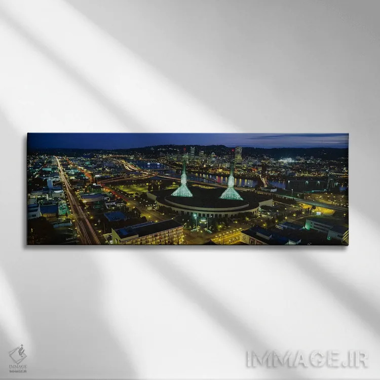 تابلو پورتلند، اورگون اثر پانورامیک ایمجز (استودیو عکاسی عریض) - نمای روبهرو روی دیوار
