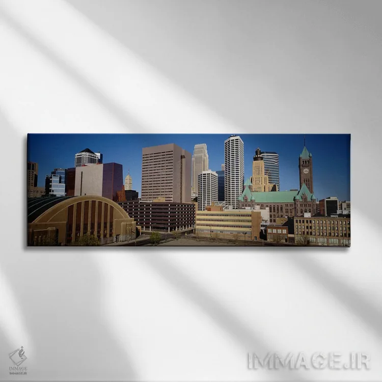 تابلو مینیاپولیس، مینهسوتا اثر پانورامیک ایمجز (استودیو عکاسی عریض) - نمای روبهرو روی دیوار