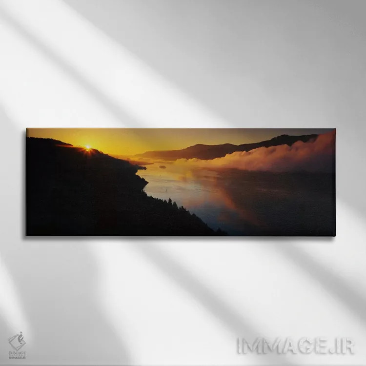 تابلو دره رودخانه کلمبیا، اورگون اثر پانورامیک ایمجز (استودیو عکاسی عریض) - نمای روبهرو روی دیوار