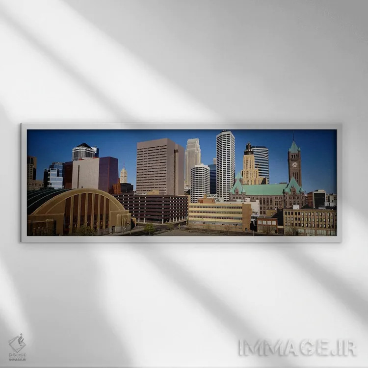 تابلو مینیاپولیس، مینهسوتا اثر پانورامیک ایمجز (استودیو عکاسی عریض) - نمای قابدار سفید