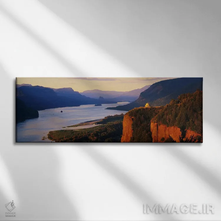 تابلو رودخانه کلمبیا، اورگون اثر پانورامیک ایمجز (استودیو عکاسی عریض) - نمای روبهرو روی دیوار