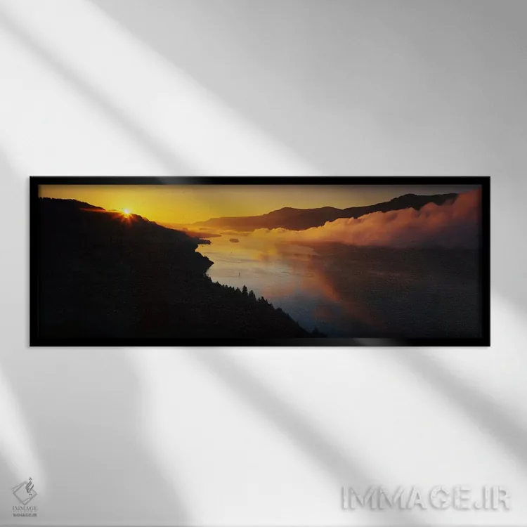 تابلو دره رودخانه کلمبیا، اورگون اثر پانورامیک ایمجز (استودیو عکاسی عریض) - نمای قابدار مشکی