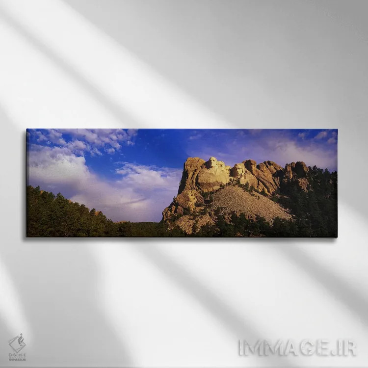 تابلو Black Hills, South Dakota, USA,نمای زاویه پایین از یادبود ملی کوه راشمور، تپههای سیاه، داکوتای جنوبی، آمریکا اثر پانورامیک ایمجز (استودیو عکاسی عریض) - نمای روبهرو روی دیوار