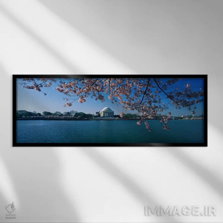 تابلو Jefferson Memorial, Potomac River, Washington DC, USA,یادمان کنار آب، یادبود جفرسون، رودخانه پوتوماک، واشنگتن دیسی، آمریکا اثر پانورامیک ایمجز (استودیو عکاسی عریض) - نمای قابدار مشکی