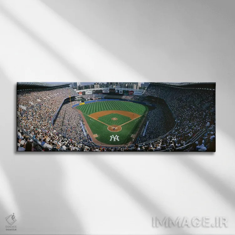 تابلو Yankee Stadium, New York City, New York State, USA,نمای بالا از ورزشگاه یانکی، شهر نیویورک، ایالت نیویورک، آمریکا اثر پانورامیک ایمجز (استودیو عکاسی عریض) - نمای روبهرو روی دیوار
