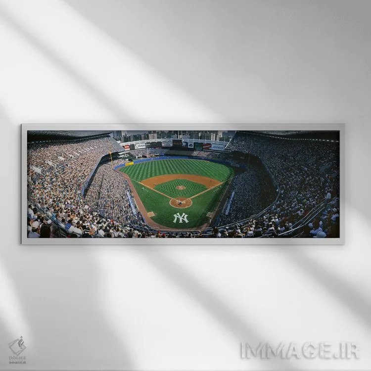 تابلو Yankee Stadium, New York City, New York State, USA,نمای بالا از ورزشگاه یانکی، شهر نیویورک، ایالت نیویورک، آمریکا اثر پانورامیک ایمجز (استودیو عکاسی عریض) - نمای قابدار سفید