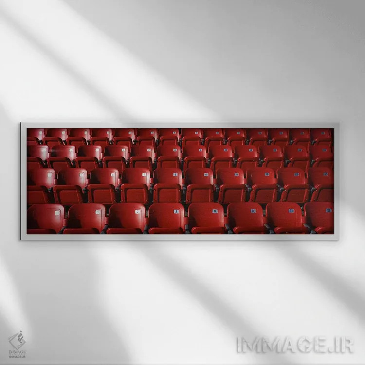 تابلو صندلیهای استادیوم (ورزشگاه) اثر پانورامیک ایمجز (استودیو عکاسی عریض) - نمای قابدار سفید