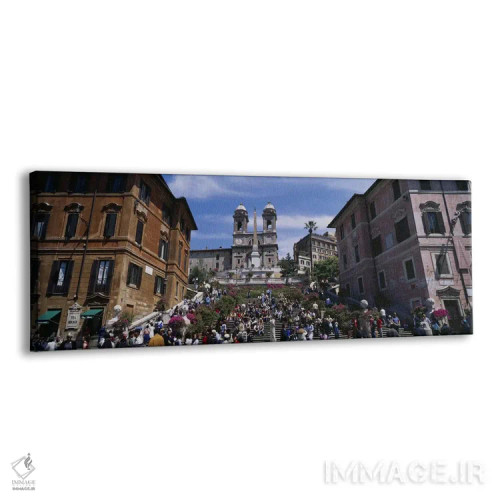 تابلو Spanish Steps, Rome, Italy,نمای زاویه پایین از گردشگر روی پلهها، پلکان اسپانیایی، رم، ایتالیا اثر پانورامیک ایمجز (استودیو عکاسی عریض) - نمای پرسپکتیو محصول