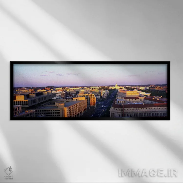 تابلو خیابان پنسیلوانیا، واشنگتن دیسی اثر پانورامیک ایمجز (استودیو عکاسی عریض) - نمای قابدار مشکی