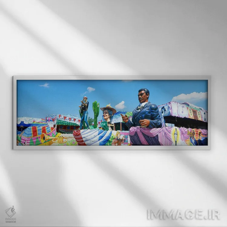 تابلو ارابههای جشن مارتی گرا اثر پانورامیک ایمجز (استودیو عکاسی عریض) - نمای قابدار سفید
