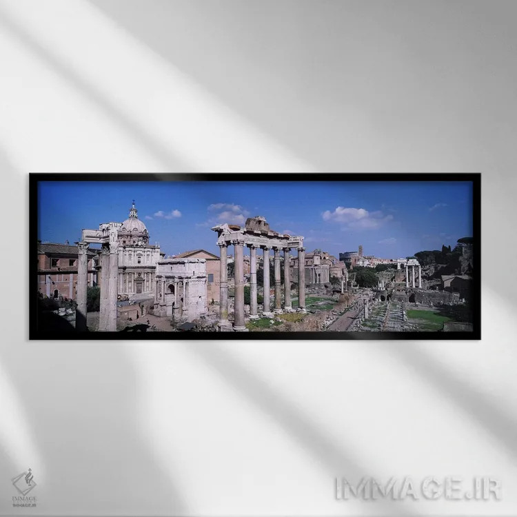 تابلو Rome, Lazio Region, Italy,فوروم رومی (فروم رومانوم)، رم، استان لاتزیو، ایتالیا اثر پانورامیک ایمجز (استودیو عکاسی عریض) - نمای قابدار مشکی