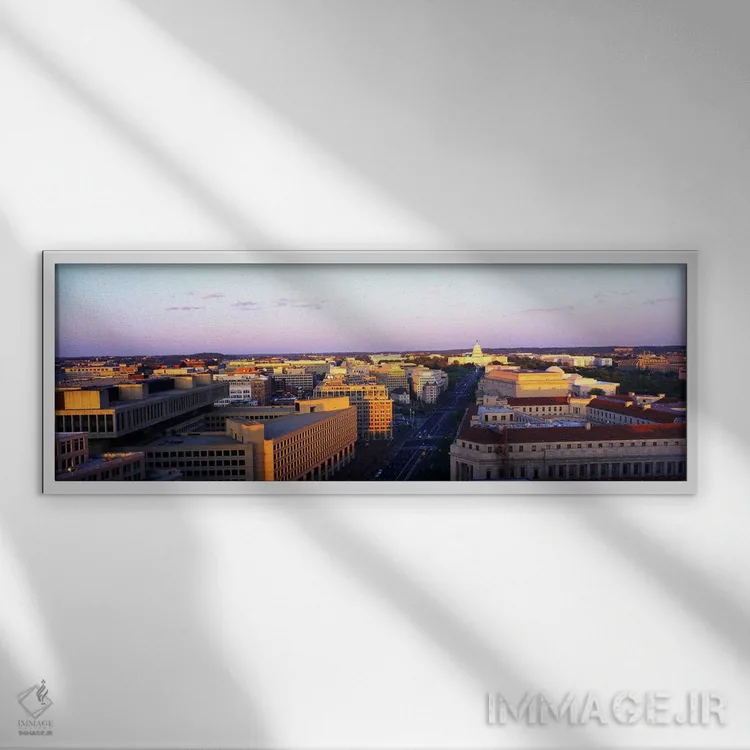 تابلو خیابان پنسیلوانیا، واشنگتن دیسی اثر پانورامیک ایمجز (استودیو عکاسی عریض) - نمای قابدار سفید