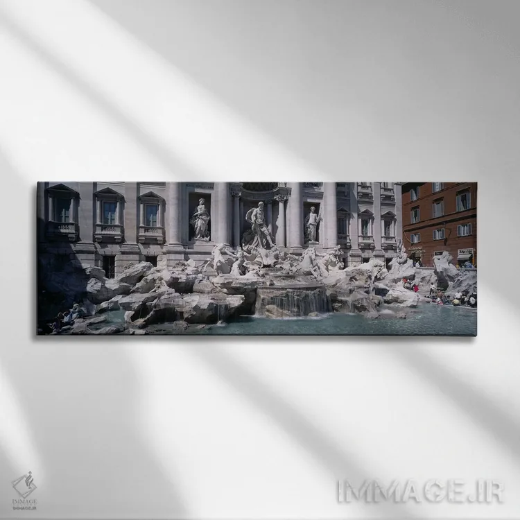 تابلو Rome, Lazio, Italy,فواره تروی، رم، لاتزیو، ایتالیا اثر پانورامیک ایمجز (استودیو عکاسی عریض) - نمای روبهرو روی دیوار
