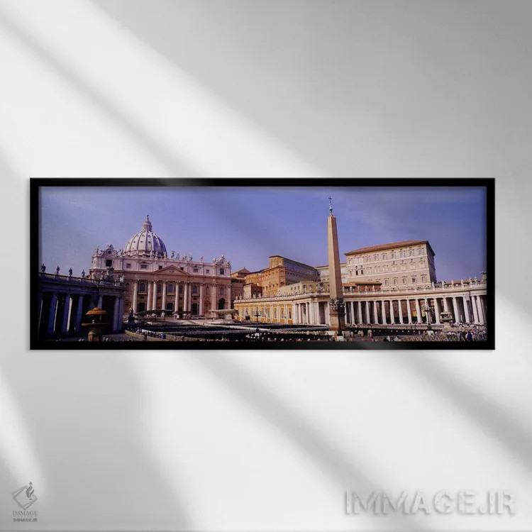 تابلو St Peters Square, Rome, Italy,واتیکان، میدان سن پیتر، رم، ایتالیا اثر پانورامیک ایمجز (استودیو عکاسی عریض) - نمای قابدار مشکی