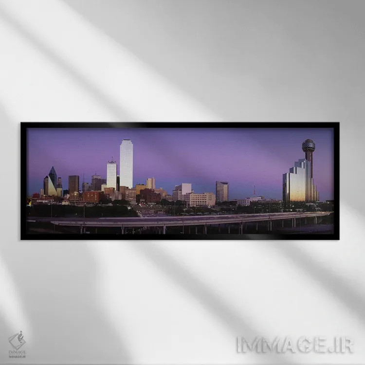 تابلو Dallas, Texas, USA,ساختمانها در یک شهر، دالاس، تگزاس، آمریکا اثر پانورامیک ایمجز (استودیو عکاسی عریض) - نمای قابدار مشکی