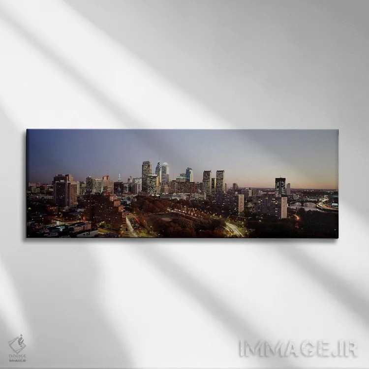 تابلو Philadelphia, Pennsylvania, USA,نمای بالا از یک شهر، فیلادلفیا، پنسیلوانیا، آمریکا اثر پانورامیک ایمجز (استودیو عکاسی عریض) - نمای روبهرو روی دیوار