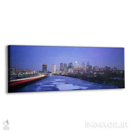 تابلو Philadelphia, Pennsylvania, USA,ساختمانهای روشنشده در شب، فیلادلفیا، پنسیلوانیا، آمریکا اثر پانورامیک ایمجز (استودیو عکاسی عریض) - نمای پرسپکتیو محصول