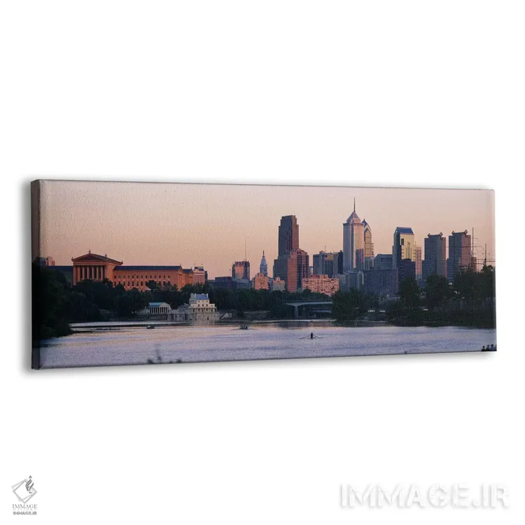تابلو Philadelphia, Pennsylvania, USA,ساختمانها در کنار آب، فیلادلفیا، پنسیلوانیا، آمریکا اثر پانورامیک ایمجز (استودیو عکاسی عریض) - نمای پرسپکتیو محصول