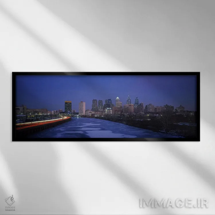 تابلو Philadelphia, Pennsylvania, USA #2,ساختمانها در یک شهر، فیلادلفیا، پنسیلوانیا، آمریکا (۲) اثر پانورامیک ایمجز (استودیو عکاسی عریض) - نمای قابدار مشکی