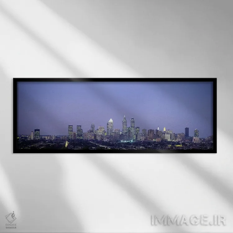 تابلو Philadelphia, Pennsylvania, USA,ساختمانها در یک شهر، فیلادلفیا، پنسیلوانیا، آمریکا اثر پانورامیک ایمجز (استودیو عکاسی عریض) - نمای قابدار مشکی