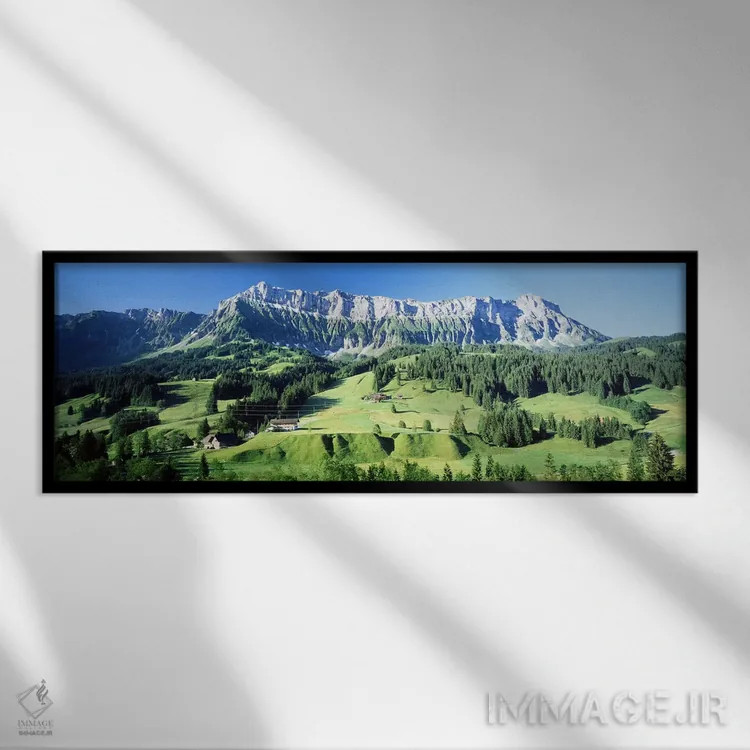 تابلو Upper Emmantel, Switzerland,مزرعه کوهپایهای، بالادست اِمنتال، سوییس اثر پانورامیک ایمجز (استودیو عکاسی عریض) - نمای قابدار مشکی