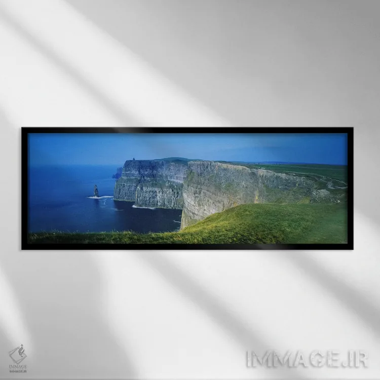 تابلو County Clare, Republic Of Ireland,صخرههای موهر، شهرستان کلر، جمهوری ایرلند اثر پانورامیک ایمجز (استودیو عکاسی عریض) - نمای قابدار مشکی