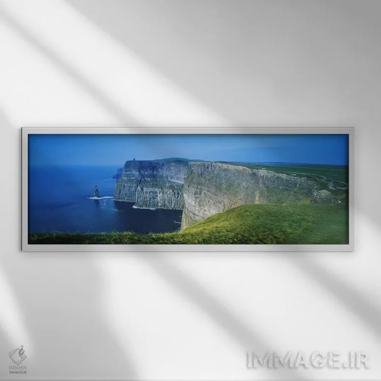 تابلو County Clare, Republic Of Ireland,صخرههای موهر، شهرستان کلر، جمهوری ایرلند اثر پانورامیک ایمجز (استودیو عکاسی عریض) - نمای قابدار سفید