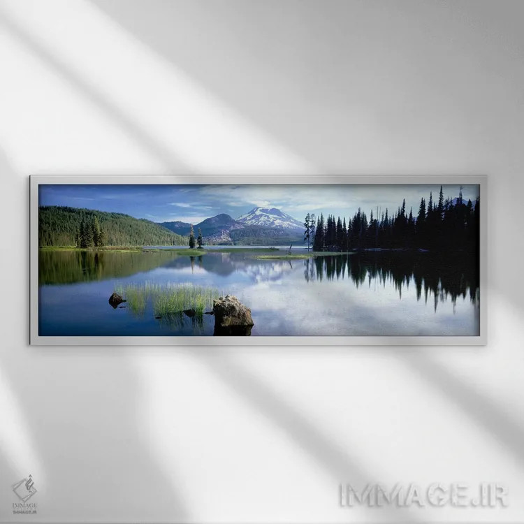 تابلو Oregon, USA,رشتهکوه کسکید، اورگان، آمریکا اثر پانورامیک ایمجز (استودیو عکاسی عریض) - نمای قابدار سفید