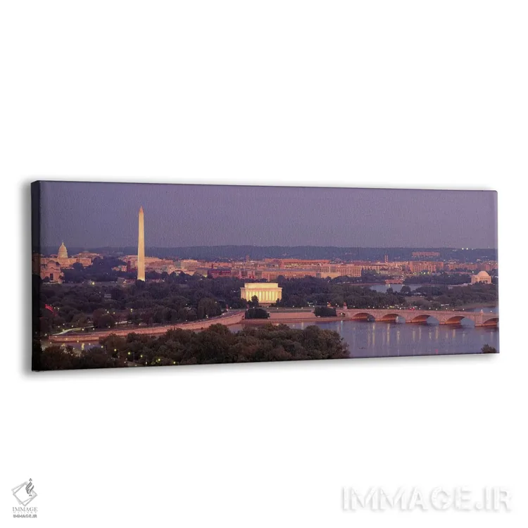 تابلو aerial, night,آمریکا، واشنگتن دی‌سی، نمای هوایی، شب اثر پانورامیک ایمجز (استودیو عکاسی عریض) - نمای پرسپکتیو محصول